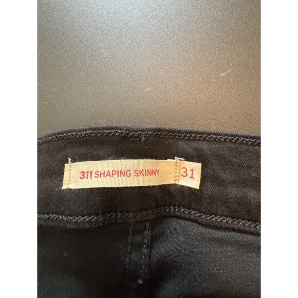 Levis Womens 311 Shaping Skinny Jeans Black Denim Size 31 x30 - Picture 8 of 11